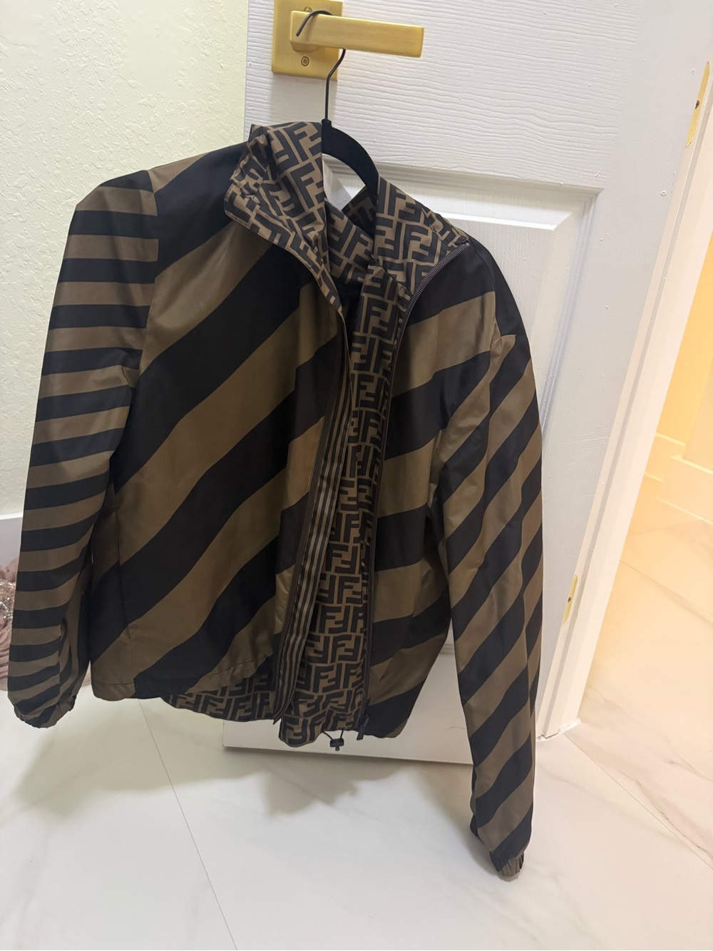 Fendi men's reversible nylon windbreaker